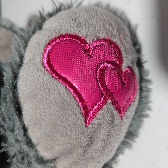 Walmart Valentines Day Grey Teddy Bear 13 inch Plush Pink Hearts Stuffed Animal - Picture 4 of 7